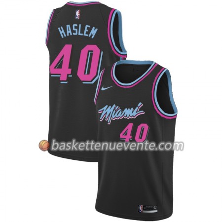 Maillot Basket Miami Heat Udonis Haslem 40 2018-19 Nike City Edition Noir Swingman - Homme